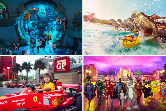 Abu Dhabi Tour Yas Island Abu Dhabi 1 dia, quaisquer ingressos para 2 parques (Ferrari, Warner, Yas e Seaworld)